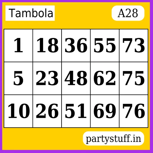 PS Tambola Tickets - Sticker 28