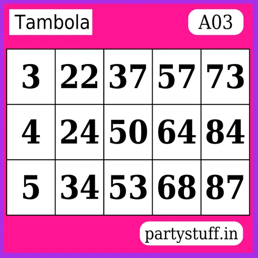 PS Tambola Tickets - Sticker