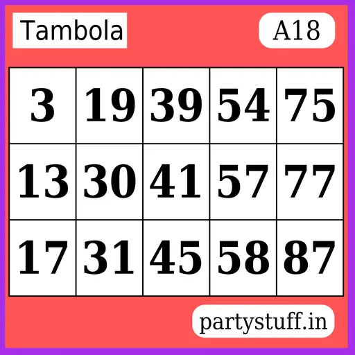PS Tambola Tickets - Sticker 18
