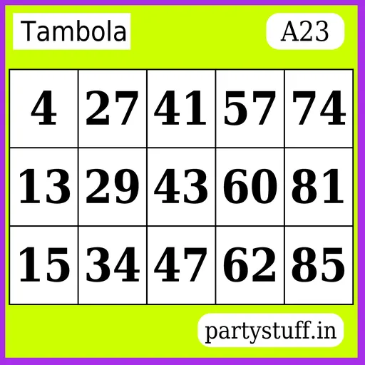 PS Tambola Tickets - Sticker 23