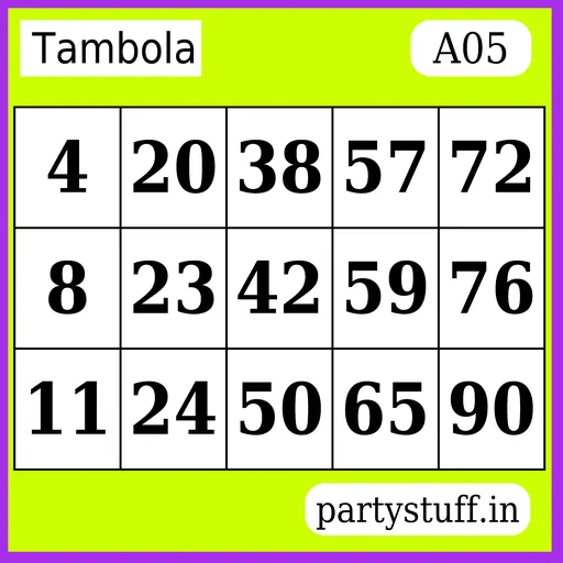 PS Tambola Tickets - Sticker