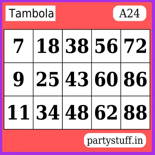 PS Tambola Tickets - Sticker 24