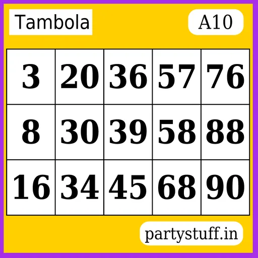 PS Tambola Tickets - Sticker 10