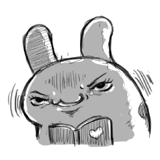 貓貓蟲咖波-黑白素描奇怪表情篇 - Sticker 9