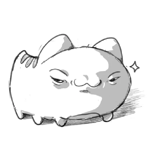 貓貓蟲咖波-黑白素描奇怪表情篇 - Sticker 14