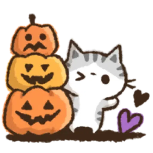 貓咪Kohama＆Koeri的秋天貼圖 (萬聖節) (1) - Sticker 19