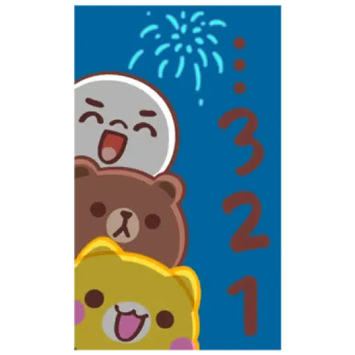 黃金喵喵熊 x BROWN & FRIENDS (聖誕, 新年) (1) - Sticker 9