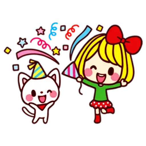 Girl and cat - Sticker 22