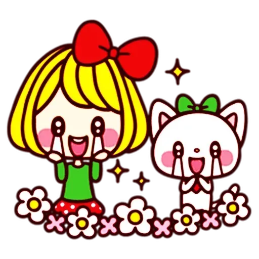 Girl and cat - Sticker 21