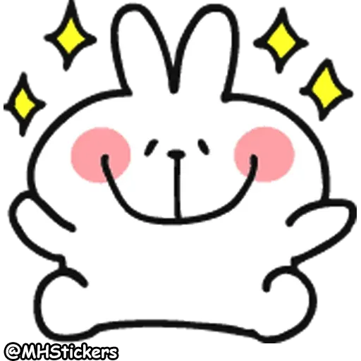 Spoiled Rabbit Doodles Emoji - Sticker 13