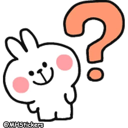 Spoiled Rabbit Doodles Emoji - Sticker 9