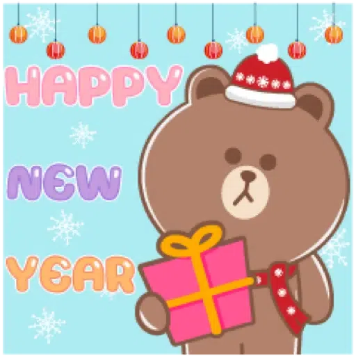 BROWN & FRIENDS   HappY NeW YeaR (聖誕, 新年) (2) - Sticker 21