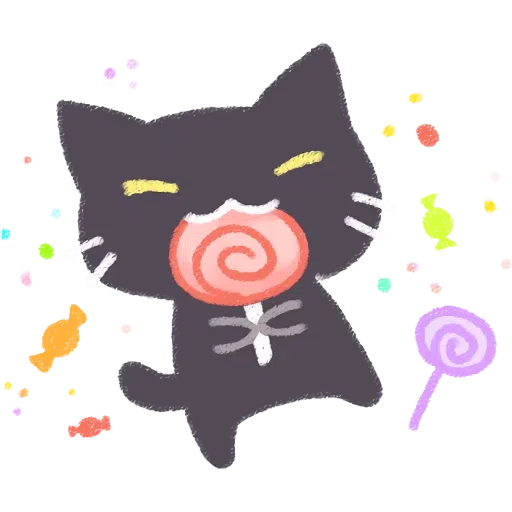 Cat black cute - Sticker 18