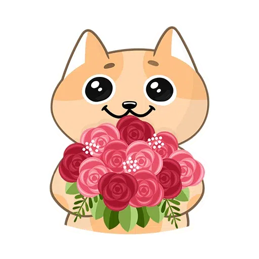 Happy cat and reindeer - Sticker 20