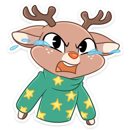 Happy cat and reindeer - Sticker 13