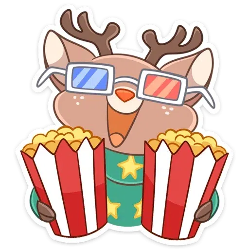 Happy cat and reindeer - Sticker 9