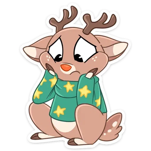 Happy cat and reindeer - Sticker 15
