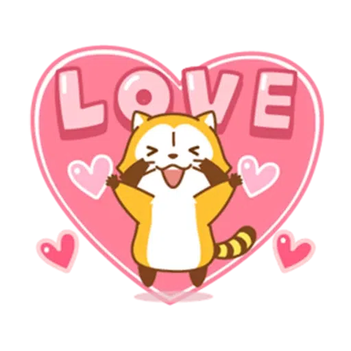 Happy Raccoon Love - Sticker 19