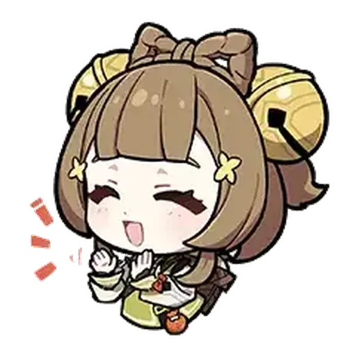原神微信聯動(七七與瑤瑤) - Sticker 14